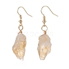 Natural Yellow Quartz Irregular Nuggets Dangle Earrings EJEW-JE05018-01-2