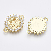 Brass Micro Pave Cubic Zirconia Links connectors ZIRC-T005-035B-G-2