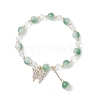 5Pcs Crackle Imitation Jade Glass & Transparent Glass Beaded Stretch Bracelets BJEW-JB11859-3