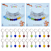 Cat Eye Effect Glass Bead Charm Locking Stitch Markers HJEW-PH01725-1