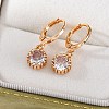 Brass Micro Pave Clear Cubic Zirconia Leverback Earrings EJEW-K300-33G-2