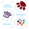 36Pcs 36 Colors Paw Print Computerized Embroidery Cloth Iron on Patches PATC-TAC0001-08-12