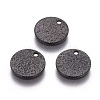 304 Stainless Steel Textured Pendants STAS-I098-01-10mm-B-3