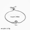 304 Stainless Steel Round Ball Charm Box Chain Slider Bracekets for Women MP4435-3-1