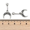 Crescent Moon 316 Surgical Stainless Steel Belly Button Rings/Earrings EJEW-G416-17AS-5