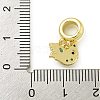 Rack Plating Brass Pave Black & Light Blue Cubic Zirconia Bird European Dangle Charms KK-Z067-54G-3