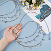 2Pcs Iron Twisted Chain Butterfly Tassel Waist Chains for Women AJEW-HS0001-14-3