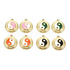 Rack Plating Light Gold Alloy Enamel Pendants ENAM-Q444-012-RS-1