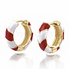 Brass Huggie Hoop Earrings EJEW-S209-04D-1