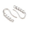 Brass Rhinestone Earring Hooks KK-C261-01B-P-2