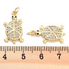 Brass Pave Clear Cubic Zirconia Pendants KK-U009-12B-G-3