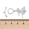 Brass Micro Pave Clear Cubic Zirconia Toggle Clasps KK-K391-23P-4