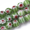 Handmade Millefiori Lampwork Beads Strands LAMP-R143-01D-1