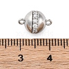 Brass Micro Pave Clear Cubic Zirconia Magnetic Clasps KK-P291-03P-3