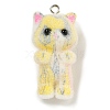 Flocking Resin Cute Pendants RESI-L043-03P-06-1