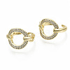 Brass Micro Pave Clear Cubic Zirconia Cuff Rings RJEW-S045-032G-NR-2