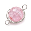 Crackle Glass Connector Charms PALLOY-JF03256-5