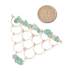 Natural Green Aventurine Chip Copper Wire Wrapped Connector Charms PALLOY-JF03030-04-2