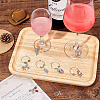 BENECREAT 24Pcs 8 Styles Horseshoe & Brush & Horse & Hat Alloy Wine Glass Charms with Acrylic Pearl AJEW-BC0003-14-6