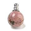 Natural Rhodonite Perfume Bottle Pendants G-K338-22P-04-1