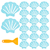 Shell-Shaped Rubber & Plastic Bathtub Non-Slip Stickers AJEW-WH0258-258B-1