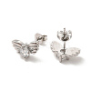 Rack Plating Brass Pave Clear Cubic Zirconia Butterfly Stud Earrings EJEW-F301-27-3