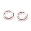 Brass Micro Pave Cubic Zirconia Huggie Hoop Earring Findings X-ZIRC-G156-07RG-1