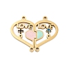 Valentine's Day Ion Plating(IP) 304 Stainless Steel Enamel Girll Boy Connector Charms STAS-Z078-15G-1