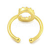 Rack Plating Brass Open Cuff Rings for Women RJEW-F162-01G-C-3