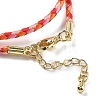 Polyester Cord Braided Necklace Makings MAK-L043-03G-29-3