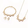 304 Stainless Steel Link Bracelets & Stud Earrings & Pendant Necklaces Sets SJEW-E335-03-2