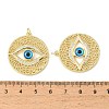 Brass Micro Pave Clear Cubic Zirconia Pendants CU-CBA9CBD-06G-3