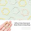  32Pcs 4 Color Hammered Brass Flower Linking Rings KK-NB0001-58-5