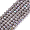 Electroplate Opaque Solid Color Glass Beads Strands EGLA-A044-P1mm-L10-1