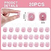 20Pcs Pink Cube Letter Silicone Beads 12x12x12mm Square Dice Alphabet Beads with 2mm Hole Spacer Loose Letter Beads for Bracelet Necklace Jewelry Making JX435D-2