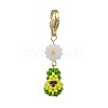 Avocado Glass Seed Beaded Pendant Decorations HJEW-MZ00184-1