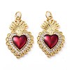 Rack Plating Brass Micro Pave Clear Grade AAA Cubic Zirconia Pendants KK-M280-10A-G-1