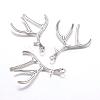 Tibetan Style Alloy Deer Antler Pendants X-TIBEP-S261-AS-LF-1