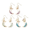 3 Pairs 3 Styles Butterfly & Moon 304 Stainless Steel Dangle Earrings EJEW-TA00415-1