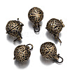 Brass Hollow Round Cage Pendants X-KK-L079-02-NR-1