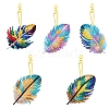 DIY Diamond Painting Feather Keychain Kits PW-WGA5AAF-01-5