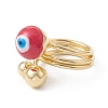 Enamel Round with Evil Eye Finger Rings RJEW-A014-01G-07-2