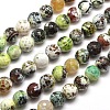 Dyed Natural Agate Faceted Round Beads Strands G-E269-03-1