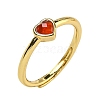 Heart Natural Carnelian Adjustable Rings RJEW-Q818-02G-01-2