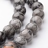 Round Natural Map Stone/Picasso Stone/Picasso Jasper Bead Strands G-J346-03-8mm-1