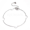 Tarnish Resistant 304 Stainless Steel Cable Chain Anklets AJEW-M026-02P-1