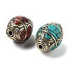 Handmade Tibetan Style Beads TIBEB-C002-09AG-01-2