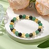 8mm Round Natural African Turquoise(Jasper) & Green Aventurine BJEW-JB10625-01-2