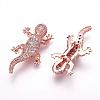 Brass Micro Pave Cubic Zirconia Beads ZIRC-F054-10RG-1