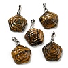 Natural Tiger Eye Carved Pendants G-I319-02P-A06-1